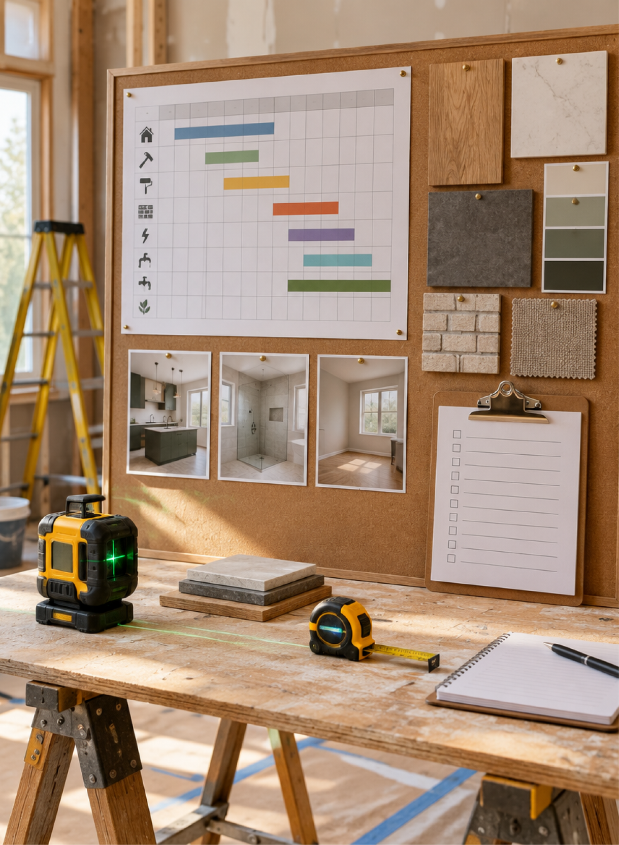 Project management planning board and materials