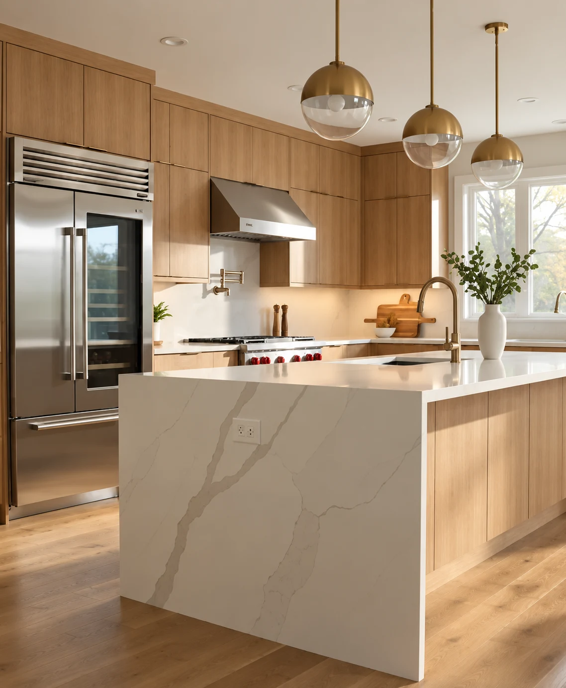 Oak Residence kitchen with timber cabinetry